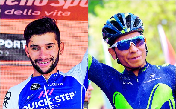 Colombia vibró en el Giro de principio a fin gracias a Fernando Gaviria y Nairo Quintana, corredores que, al embalaje y en la alta montaña, ya gozan de admiración en el pelotón mundial. FOTOs AFP