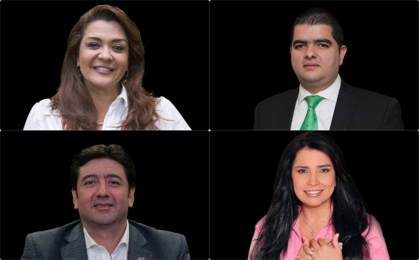 Margarita Restrepo (Centro Democrático), Julián Bedoya (P. Liberal), Fabián Castillo (Cambio Radical) y Aida Merlano (P. Conservador) estarían involucrados en hechos de corrupción. FOTOS colprensa