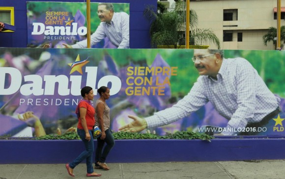 Publicidad del presidente candidato Danilo Medina en las calles de Santo Domingo. FOTO AP