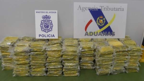 La cocaína incautada en el puerto de Algeciras, en España. Foto Cortesía Armada Nacional