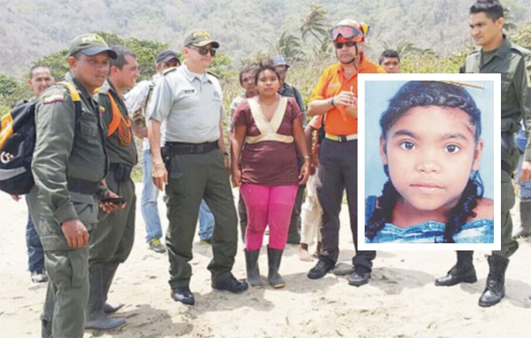 La menor Jessica Paola Arias, de 7 años, desapareció el viernes al mediodía mientras recogía cocos con sus padres en el sector de ‘Los Palmaritos’. FOTO COLPRENSA