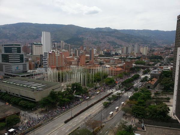 Panorámica de la movilización de este miércoles en Medellín. FOTO CORTESÍA