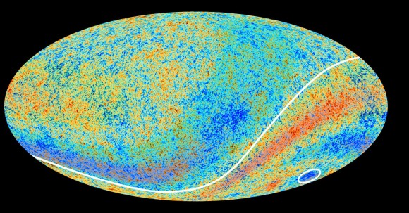 Este es el mapa del universo y la radiación cósmica de fondo de microondas, que permea toda la estructura. Allí se verían las señales del universo anterior al nuestro. FOTO ESA/Planck