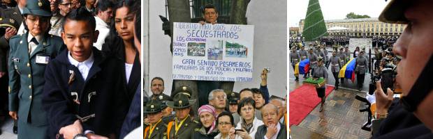 Solemne homenaje póstumo a uniformados | Colprensa, Reuters y AP | El presidente de la República, Juan Manuel Santos, acompañó el cortejo fúnebre.