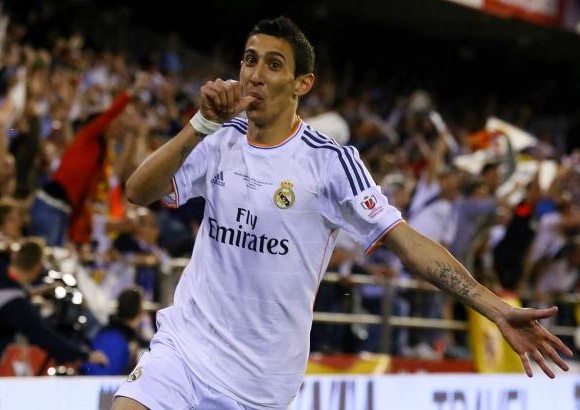 FOTO AFP - El argentino &#193;ngel di Mar&#237;a anot&#243; a los 11 minutos en un contragolpe para poner en ventaja al Madrid.