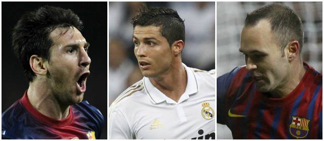 Messi, Cristiano e Iniesta son los candidatos al Balón de Oro 2012 |