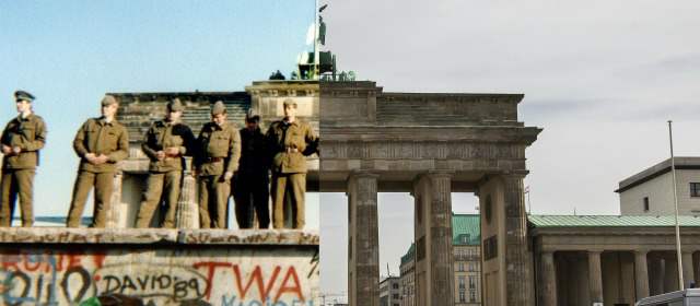 A 25 años de la caída del muro, así son los berlineses | La Puerta de Brandemburgo, hoy símbolo de Berlín, quedó aislada con el muro. Solamente invitados de la RDA tenían acceso. FOTOS AFP