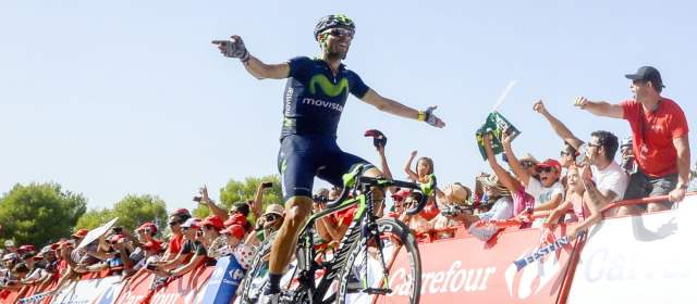 Valverde pone las condiciones | A los 34 años, Alejandro Valverde les dio una lección de ciclismo a sus rivales en la Vuelta a España. Ganó y retomó el liderato. FOTO AFP