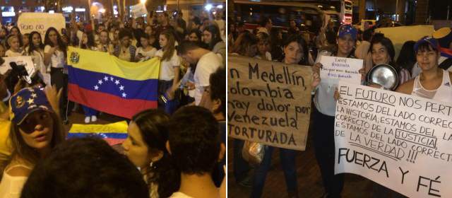 Venezolanos marcharon en Medellín y el país en apoyo a Leopoldo López |