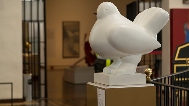 La paloma de la paz, de Fernando Botero, esta en el Museo Nacional, para disfrute de todos. Foto Colprensa