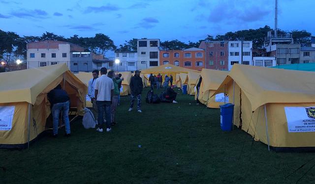 Así es el refugio transitorio para venezolanos en Bogotá. FOTO Tomada de la Alcaldía de Bogotá. 