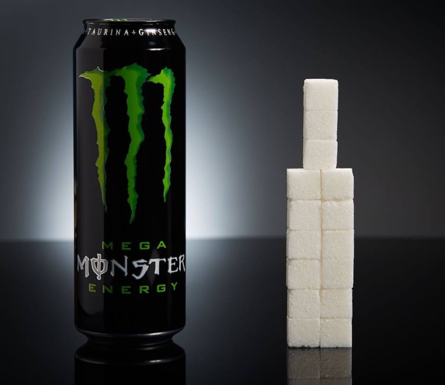 Una lata del energizante Monster (553ml) tiene 60 gramos de azúcar (15 terrones). FOTO Cortesía Antonio Estrada 