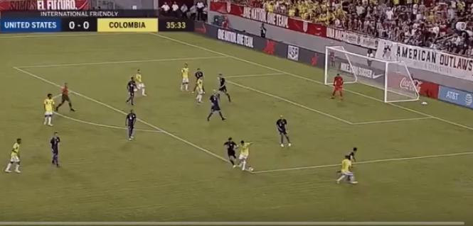 Gol de James Rodríguez en el amistoso Colombia vs Estados Unidos. Foto: @DamianRancez1