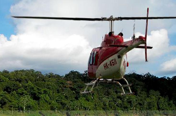 Este es el helicóptero que se encuentra desaparecido. FOTO CORTESÏA.