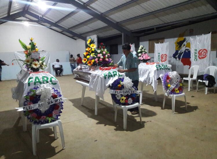 El 16 de febrero la Fiscalía entregó los cadáveres (foto) de los tres exguerrilleros de Farc asesinados por el Eln hace un mes en Nariño. FOTO cortesía cti fiscalía 