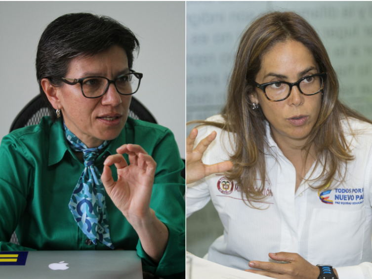 De izquierda a derecha, la senadora de Alianza Verde, Claudia López; y la ministra de Educación, Gina Parody. FOTO Colprensa / ELCOLOMBIANO