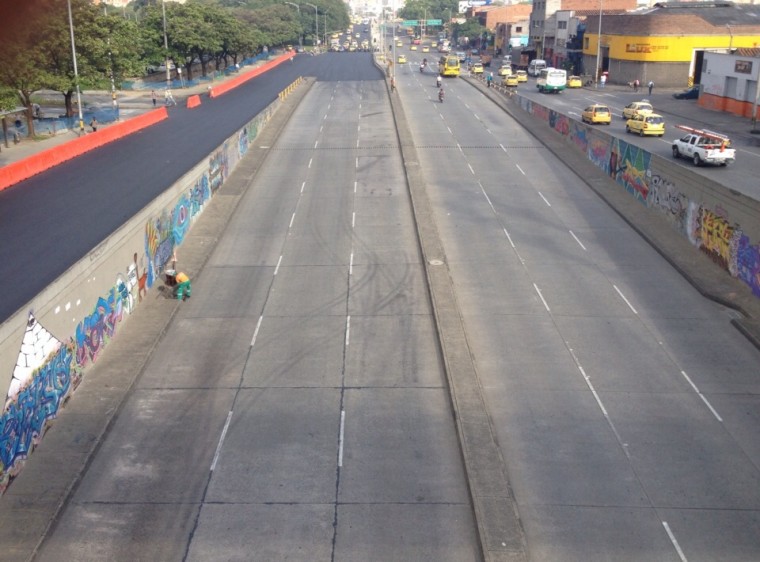 La calle San Juan durante la jornada del Día sin carro. FOTO JULIO CÉSAR HERRERA