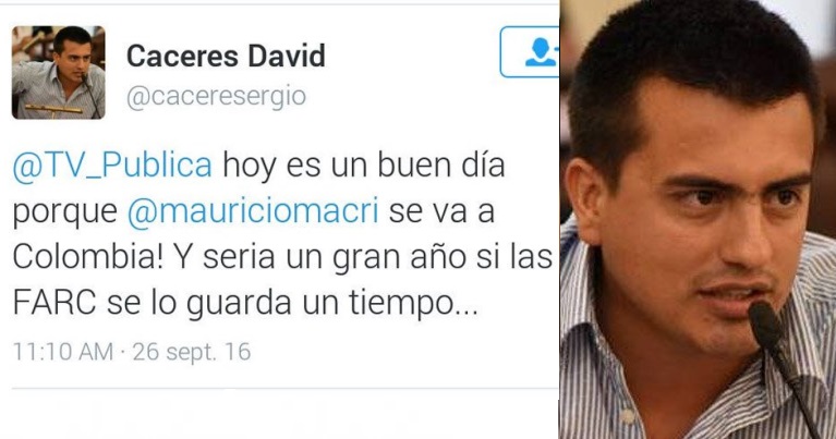 Polémica en Argentina por concejal que sugirió por Twitter a las Farc secuestrar a Macri 