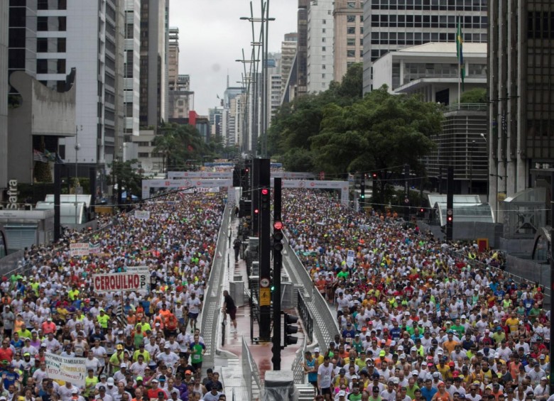 Sao Paulo fue un hervidero humano, con una participación masiva de atletas de varias partes del mundo. FOTO efe 