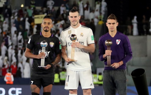 Caio (Al Ain), Gareth Bale ( Real Madrid) y Rafael Santos Borré, formaron el podio de los mejores jugadores del Mundial de Clubes 2018. FOTO REUTERS