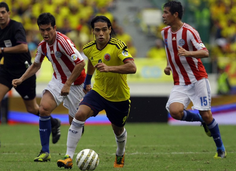 En el 2012 Colombia empató 0-0 con Paraguay en Metropolitano. En esa oportunidad la esperanza de gol estuvo enfocada en Falcao, quien hoy vuelve a estar en la titular. FOTO archivo-colprensa