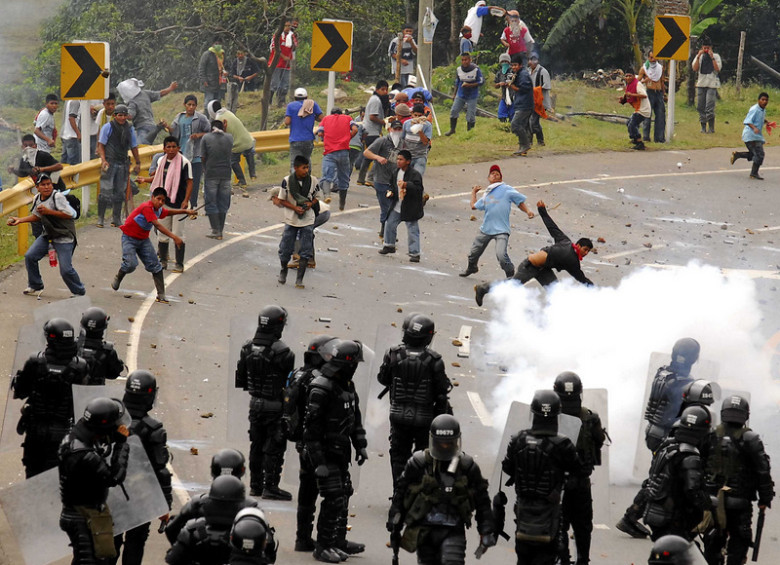 La declaración del MinDefensa, Guillermo Botero, sobre el origen de la protesta social en el país, generó rechazo en sectores de la izquierda. FOTO COLPRENSA