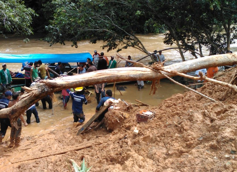 La avalancha del río Tamar destruyó una vivienda, donde dormían los desaparecidos, y afectó otras 5. FOTO cortesía gobernación
