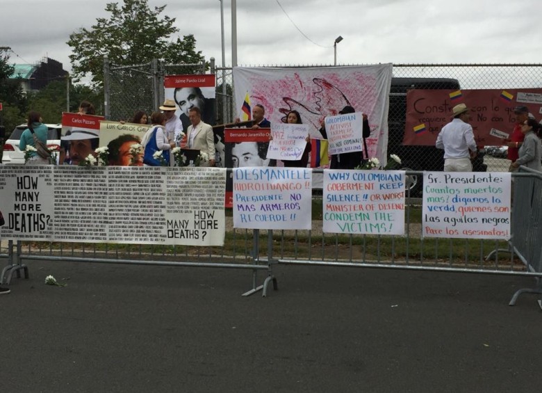 Colombianos protestan en Nueva York por crímenes de líderes sociales