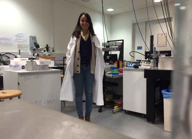Vanessa Restrepo Schild en el laboratorio de Oxford el fin de semana. FOTO Cortesía