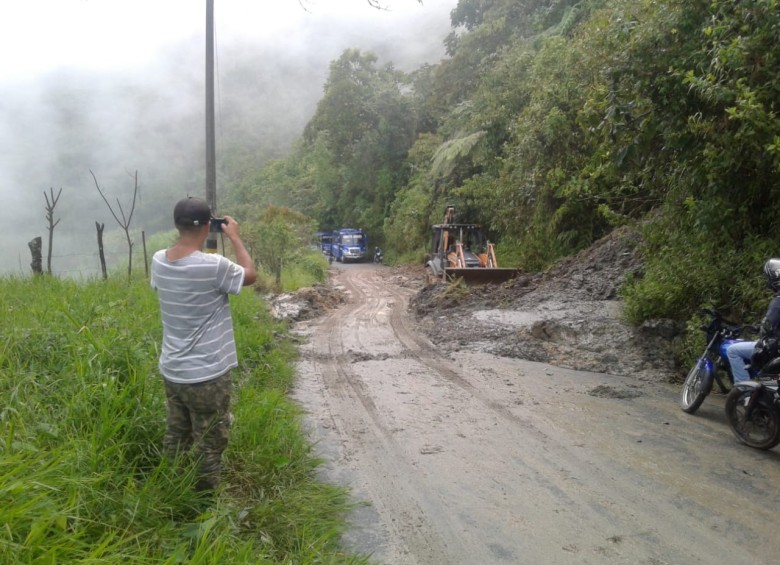 Este es el estado de las vías de Ebéjico después de las fuertes lluvias que azotaron el municipio. Foto: cortesía Alcaldía de Ebéjico.