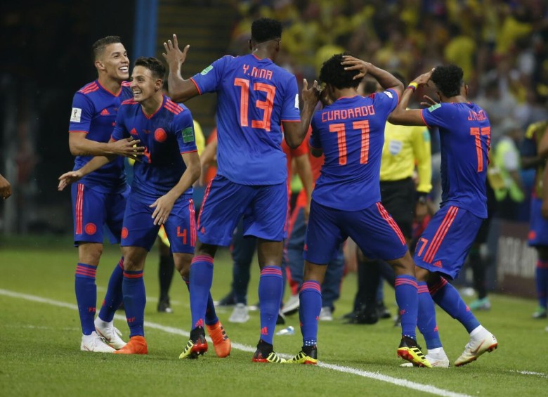 Cuadrado celebra el Gol . FOTO Juan Antonio Sánchez. Enviado especial a Rusia.