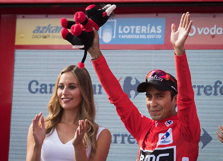 Este año, Darwin Atapuma fue 9° del Giro de Italia y ganó una etapa en la Vuelta a Suiza. En España ha sido de los competidores más aplaudidos. FOTO AFP
