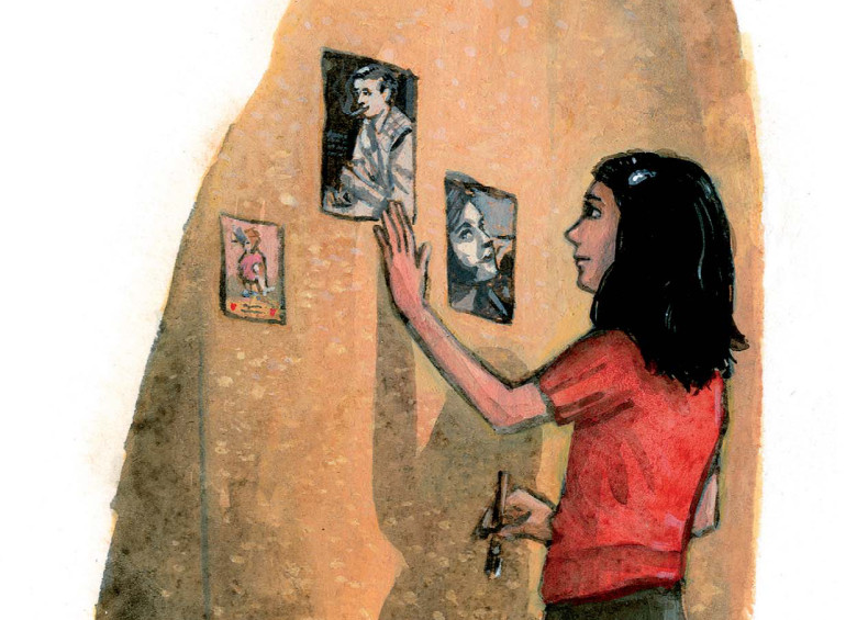 Las ilustraciones de Martijn van der Linden recrean los espacios en que vivió Ana Frank, en el libro escrito por Janny van der Molen. 