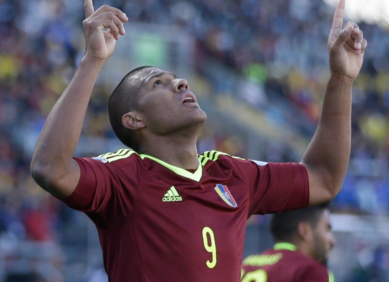 El delantero José Rondón es sinónimo de gol en la Selección de Venezuela que ha crecido en nivel en los últimos años. FOTO ap