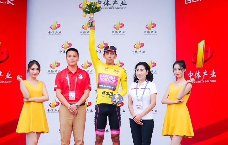 Molano se montó en el liderato de la competencia asiática en la segunda etapa, la cual ganó. FOTO CORTESÍA Tour DE CHINA