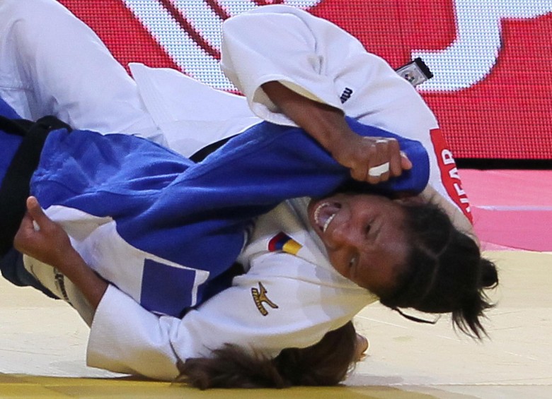 Yuri durante su combate por el bronce en el Mundial. FOTO ap