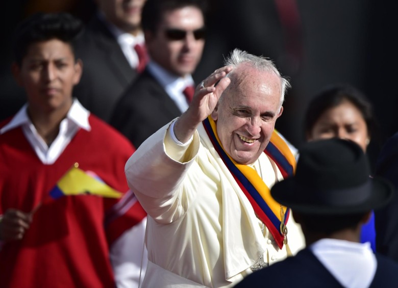 El Papa se encuentra en Ecuador desde el domingo. FOTO AFP