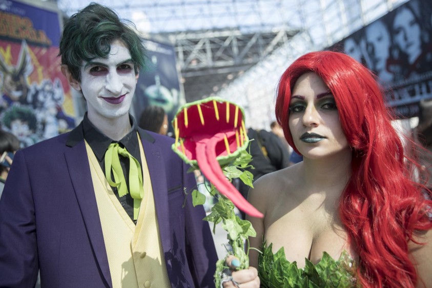 El Guasón e Hiedra Venenosa, buenos disfraces en la Comic Con. FOTO AP