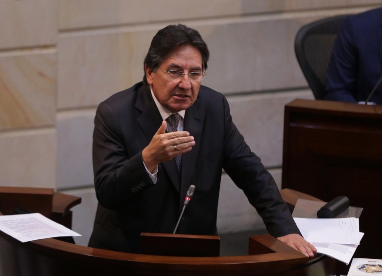 Fiscal Néstor Humberto Martínez ante las comisiones conjuntas del Congreso. FOTO: Colprensa