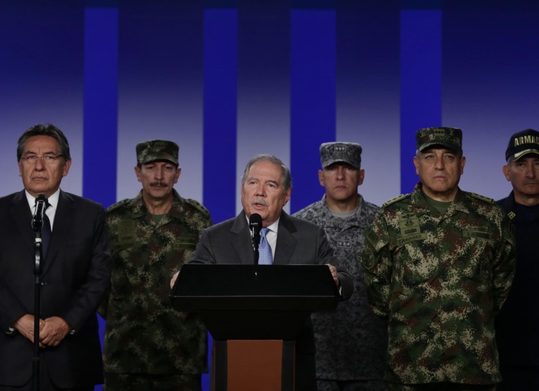 El ministro de Defensa, Guillermo Botero, entregó detalles de la investigación la mañana de este viernes. FOTO COLPRENSA