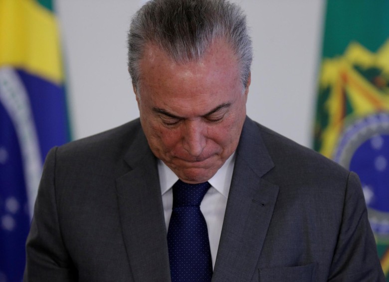 Michel Temer está envuelto en un nuevo escándalo de corrupción en Brasil. FOTO REUTERS