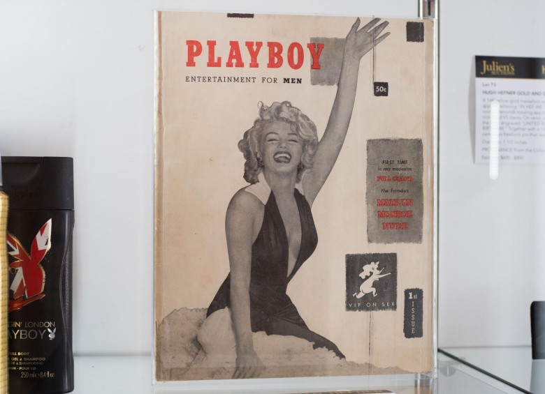  El primer número de Playboy, con Marilyn Monroe en la portada, fue uno de los objetos del legendario fundador de la revista Playboy, Hugh Hefner, que se subastaron para apoyar financieramente a una fundación que defiende los derechos civiles. Foto: AFP