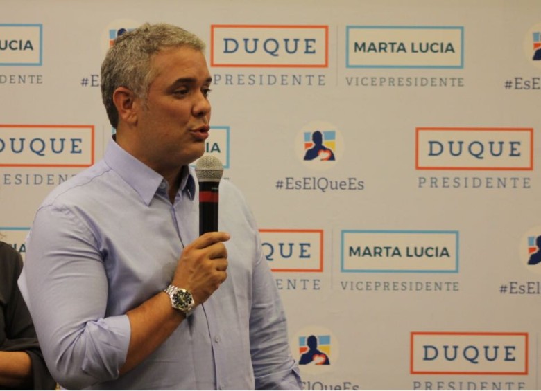 Iván Duque, candidato a la presidencia del Centro Democrático. FOTO: COLPRENSA