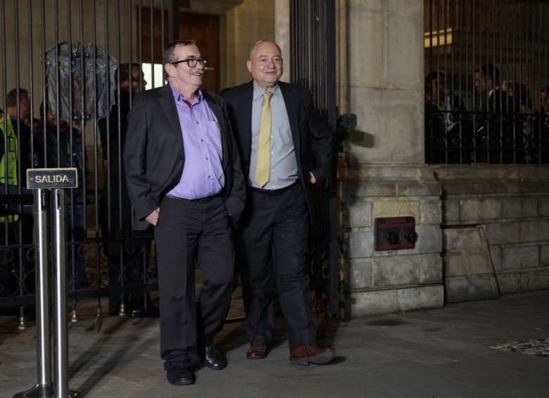 Por primera vez Timochenko y Carlos Antonio Lozada ingresan a la Casa de Nariño en el Gobierno de Iván Duque. FOTO COLPRENSA