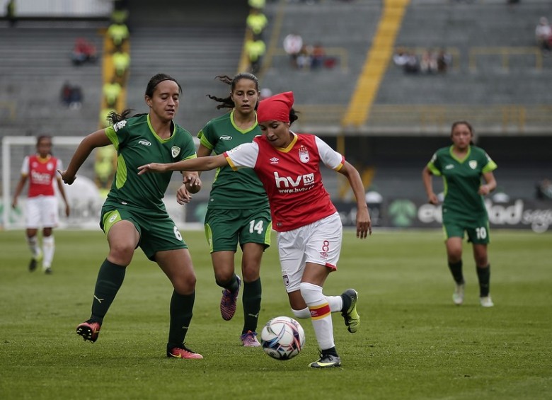 En el estadio Nemesio Camacho El Campín se jugó el partido entre Equidad e Independiente Santa Fe, en la primera fecha de la Liga Águila Femenina 2017. FOTO COLPRENSA