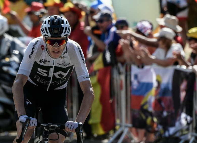 Chris Froome durante la etapa de este jueves que terminó en Alpe d’Huez. FOTO AFP