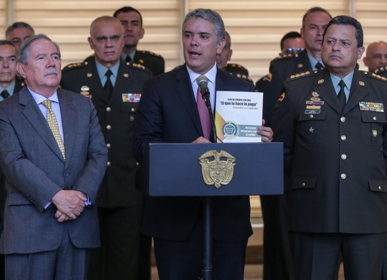 Presidente de la República Iván Duque presentó el plan de choque 100 días ‘El que la hace la paga, seguridad con legalidad’. FOTO COLPRENSA