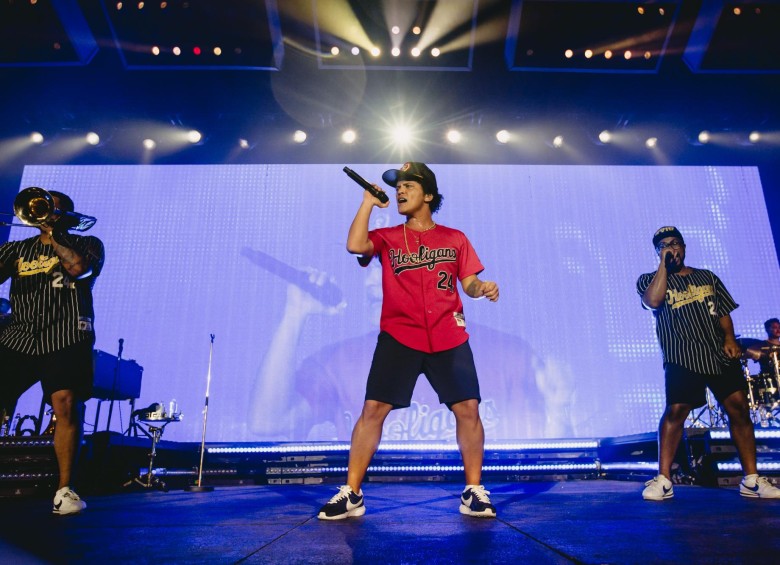 Bruno Mars en su concierto en Colombia. FOTO Colprensa