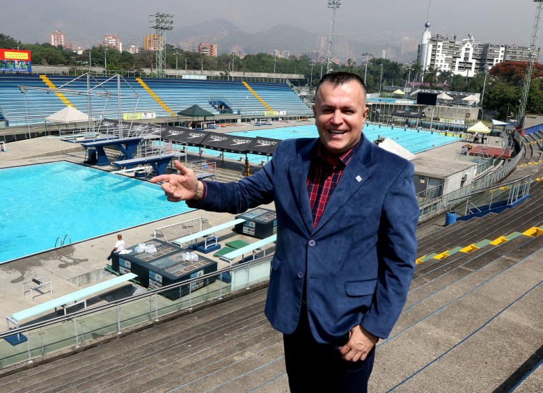William Moncada Ospina, director de subsedes de los Juegos, es el presidente de la Liga paisa de Natación FOTO julio césar herrera 