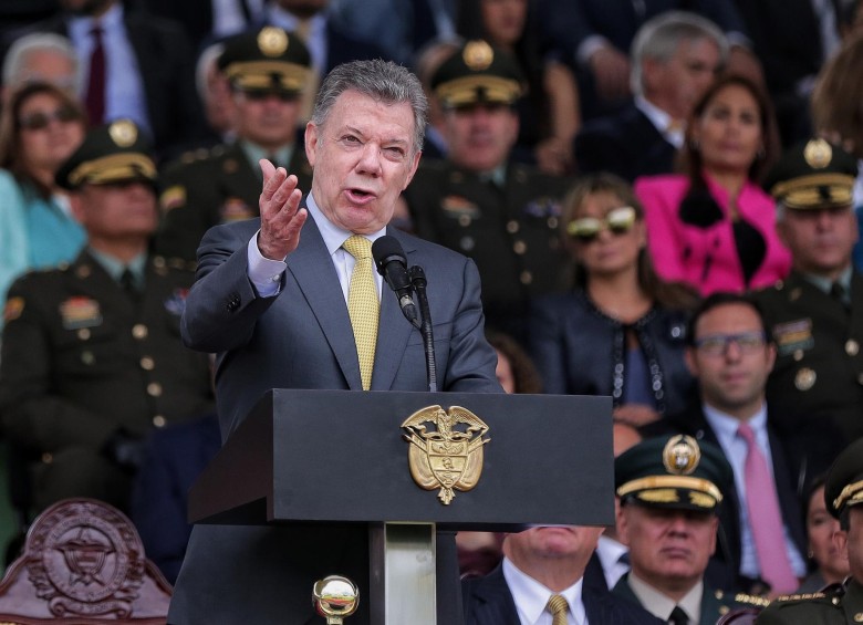 Juan Manuel Santos, presidente de la República. Foto Colprensa - Diego Pineda